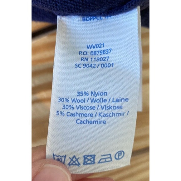 NWT Boden 3/4 Sleeve Wool Cashmere Sweater Size 14 Women’s Blue - Picture 4 of 8